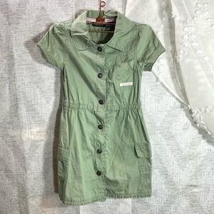 Calvin Klein Jeans army green utility button up dress size 5